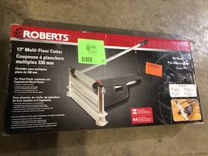 lot 25 image: ROBERTS 13 in. Multi-Floor Cutter with 0 to 45 Degree Miter Guide and 28-12 in. Handle customer return see pictures