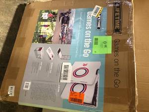 lot 37 image: Lifetime Heavy Duty Cornhole, Ladder Golf Game and Table Combo Set customer returns review pictures