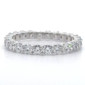 lot 4 image: Classic 1.85 Carat Diamond Full Eternity Ring in 14k White Gold VIDEO
