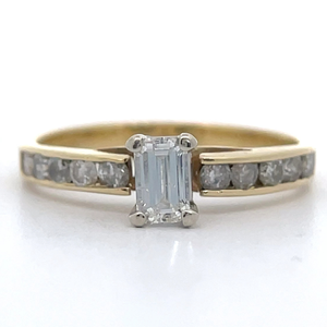 lot 16 image: 1.08 Carat Emerald Cut Diamond Ring in 14k Yellow Gold VIDEO