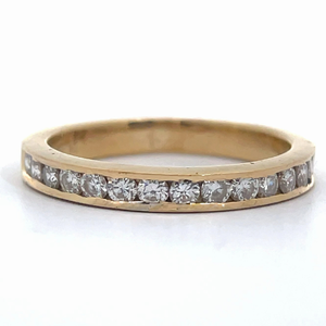 lot 29 image: Diamond Channel Half Eternity Ring in 14k Yellow Gold VIDEO