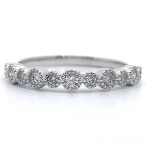 lot 30 image: 0.25 Carat Diamond Bubble Bezel Stacking Ring in White Gold VIDEO