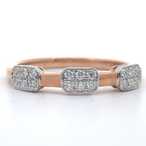 lot 33 image: 0.20 Carat Diamond PavGeometric Stacking Ring in 14k Two-Tone Gold VIDEO