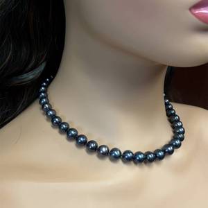 lot 11 image: Classically Elegant Tahitian Cultured Pearl Single Strand Necklace w 14k White Gold Clasp
