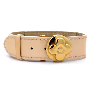 lot 20 image: Authentic Designer LOUIS VUITTON LV Beige Leather Bracelet