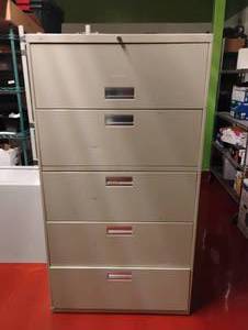 lot 12 image: HON 5 DRAWER LATERAL FILE CABINET