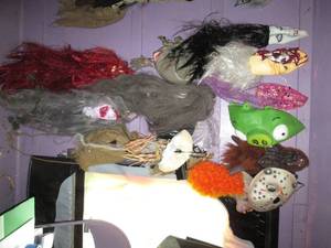 Lot of Halloween masks and other fa...