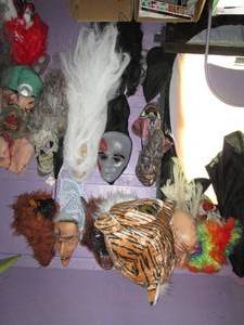 Lot of Halloween masks and facial c...