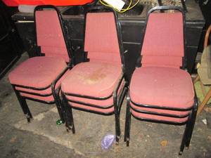 (11) Stackable padded banquet chair...