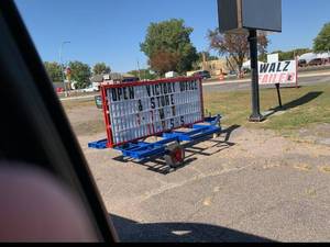 Lighted Red White & Blue Pointer Advertising Sign
