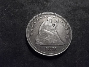 lot 59 image: 1876 Seated Liberty Quarter With Moto