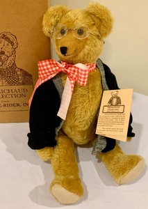 lot 91 image: Vintage Michaud Collection The Professor Bear  Vintage Michaud Teddy Bear The Professor Carousel Museum Collection Rare Mohair