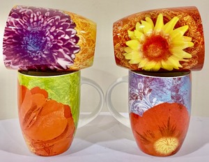 lot 79 image: Set of Four Waechtersbach Petal Power Coffee Mugs
