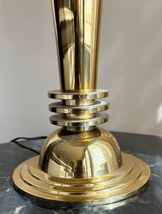 lot 14 image: Art Deco Brass Mushroom Lamp by Sunset Lamp Corporation