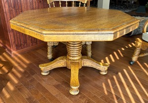 lot 9 image: Gorgeous Game Table Style Dining Set