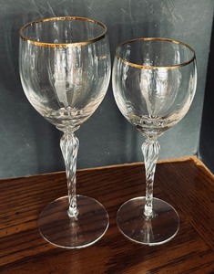 lot 34 image: Golden Rimmed Crystal Stemware