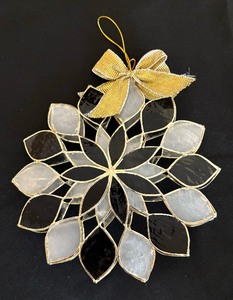 lot 45D image: Three Black and White Beautiful Ornaments