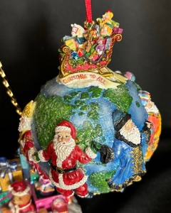 lot 104 image: Christopher Radko Peace Santa Ornament with Stand