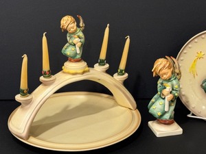 lot 131 image: Vintage Hummel Collectibles including Hummel Angel Lights Candle Holder