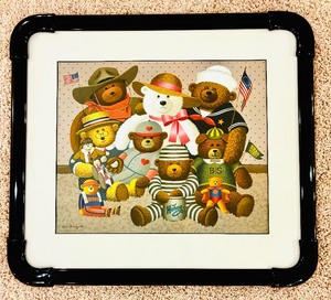 lot 180 image: Adorable Framed Wall Art The Gang is all Here by Charles Wysocki