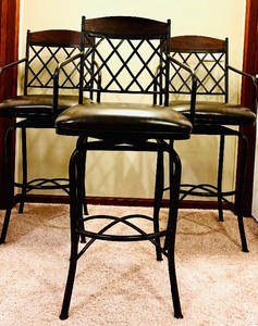 lot 230 image: Set of Three Swiveling Barstools by Minson Corporation