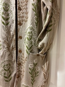 lot 255 image: Stunning 100% Organic Cotton Tan and Green Long Sweater by Gunderson