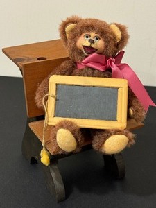 lot 142 image: Hand Crafted Bear Doll with School Desk