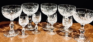 lot 71 image: Lovely Vintage Cut Crystal Champagne and Shot Glasses