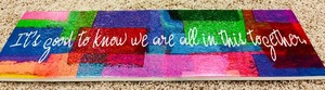 lot 266 image: Small Wooden Sign with Bright Colors and Saying
