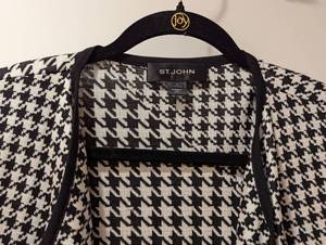 lot 273 image: St. John Black and White Waterfall Cardigan