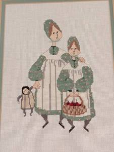 lot 298 image: Framed Buckley Moss Prints and Cross Stitch