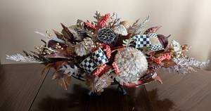 lot 49A image: Mackenzie Childs Fall Centerpiece and Candles