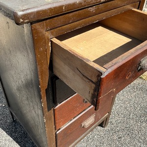 Antique Wood Cabinet with Drawers