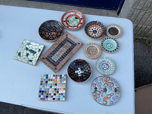12 Mosaic Tile DishPlateCoaster