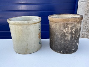 Two 2 Gallon Crocks - One Red Wing