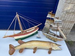 Taxidermy Fish & Boat Lot