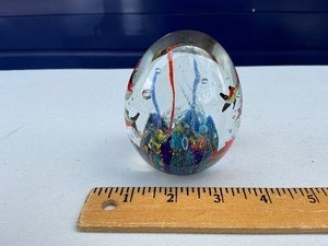Vintage Fish Seascape Paperweight
