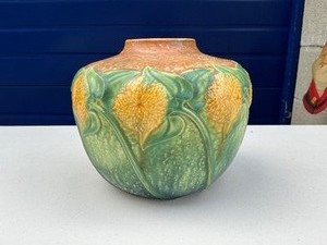 Roseville Sunflower Art Pottery Vase