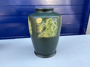 Roseville Rosecraft Panel Art Pottery Vase