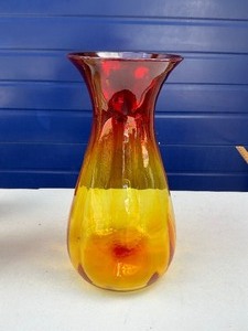 Large Vintage Blenko Ambiano Art Glass Vase