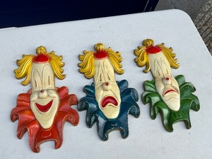 Vintage Sexton Clown Wall Plaque Set