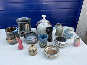 Misc. Hand Thrown Pottery Vase Lot