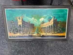 Van Gaard Colonnade Fountain Signed Painting