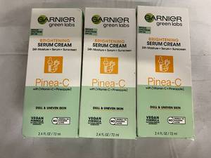 lot 19 image: 3 Bottles of Garnier Brightening Serum Cream