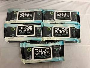 lot 20 image: 5 Containers of Medicated Dude Wipes