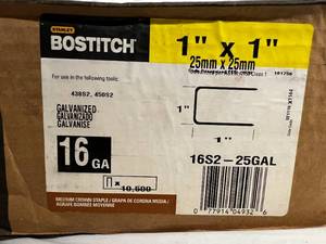 lot 37 image: 10,500 Bostitch Galvanized Staples - 1 x 1
