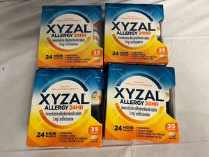 lot 91 image: 4 x 35ct Bottles of Xyzal Allergy Tablets