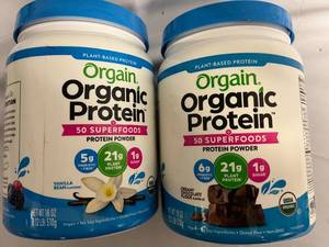 lot 96 image: 2 Containers of Orgain Organic Protein Powder