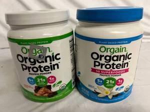lot 97 image: 2 Containers of Orgain Organic Protein Powder