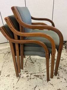 lot 7 image: Lot of 3 Vintage Commercial Furniture Brokers 064839 Office Reception Waiting Chairs - In Great Condition
